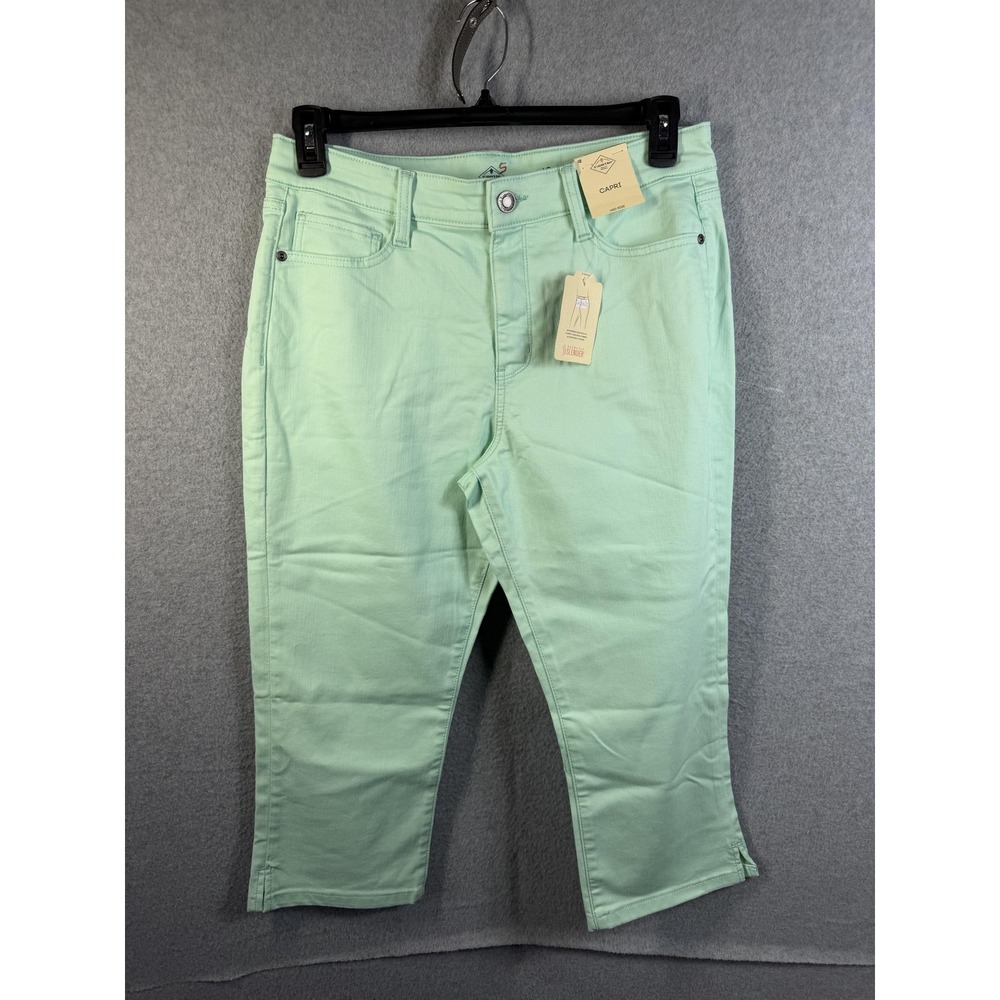 St. John's Bay‎ Capri Pants Womens 12 Green Secretly Slender Stretch Casual